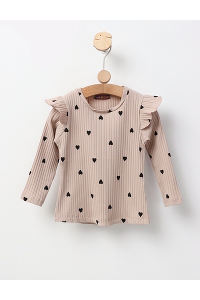 MiniKids Annel Heart Blouse, beige-black model