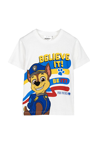 PAW PATROL Tricou alb cu mânecă scurtă din bumbac Be It, 2 ani
