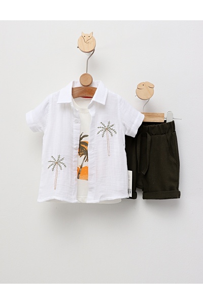 MiniKids Set vara, Palmier, model alb-verde