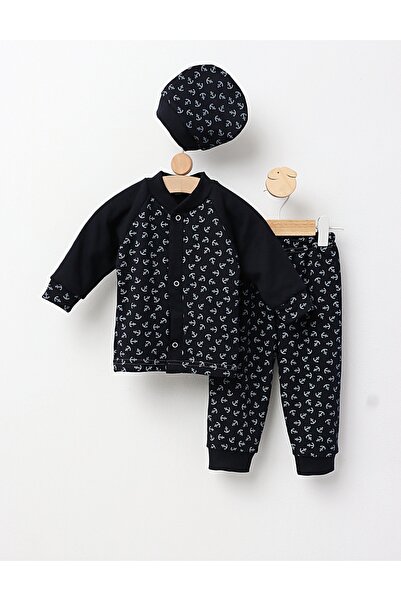 MiniKids Costumas bebe, bumbac 3 piese, bleumarin