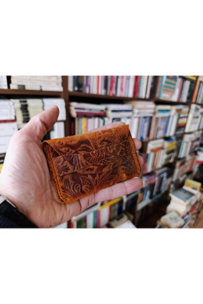 Mahfuz Tamamen El emeği Hakiki Deri Minimalist Cüzdan Kartlık ( 11X6.5cm) NLU372