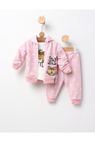 MiniKids Costumas 3 piese, Stay wild, roz