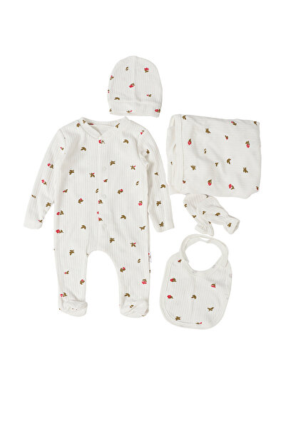 MiniKids Set 5 piese alb-floricele