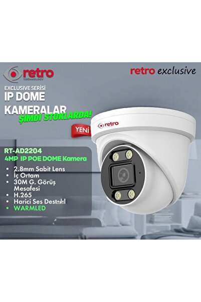 Retro RT-AD2204 4MP IP POE DOME Kamera