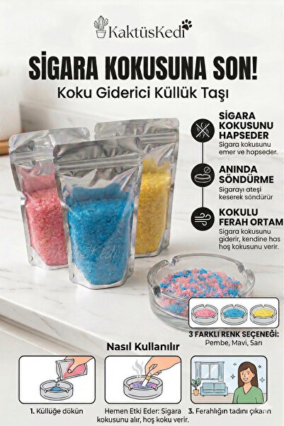 KaktüsKedi Sigara Dumanı Koku Giderici Taş, Hoş Kokulu Koku Önleyici 500 Gram