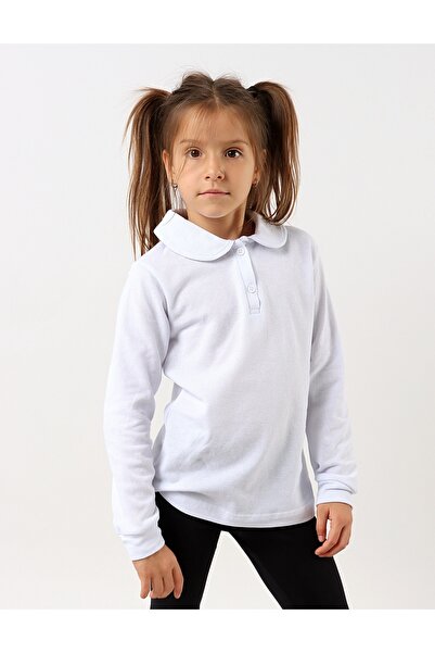 MiniKids Μπλούζα για κορίτσια σε στυλ POLO, λευκό μοντέλο