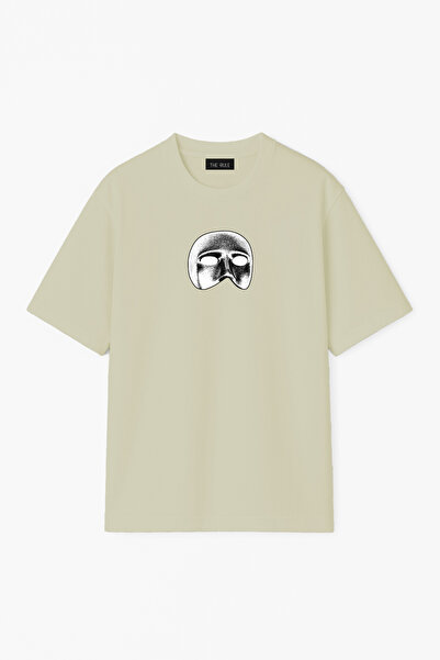 THE RULE Unisex Mask Printed Oversized 100% Cotton Wide Cut Textured Crew Nec...