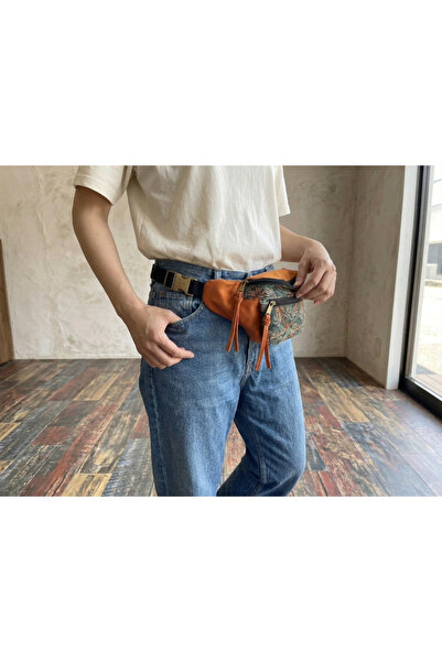 street&bagdnz Orange Tropical Print Waterproof Lined Crossed Waist and Chest Bag Pieces