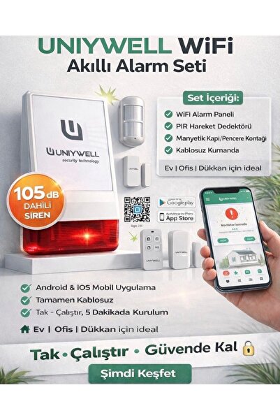 UNIYWELL Kablosuz Dış Ortam Sirenli Wifi Alarm Seti