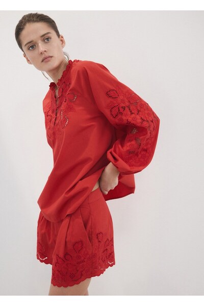 MANGO Woman İşlemeli ajur örgü şort