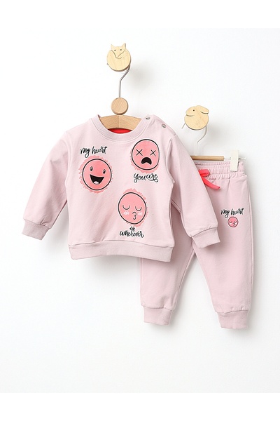 MiniKids Λιλά στολή με τρία χαμογελαστά πρόσωπα