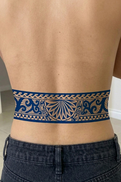 shop Maori Stili Geçici Dövme - 12 Saat Sonra Kararan Gerçekçi Tattoo - 7x25 ...