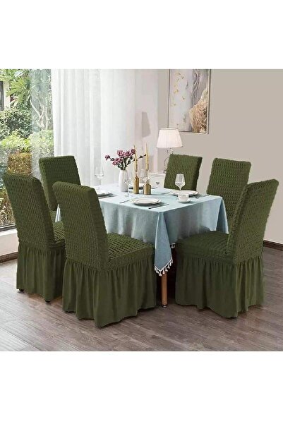 ARTUÇ Etekli Lastikli Bürümcük Sandalye Örtüsü (6'lı)