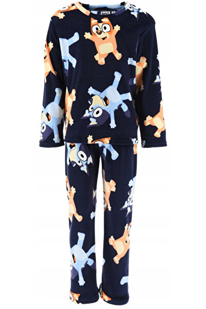 bluey Navy Blue 104 CM 4 Years Long Sleeve Velvet Children's Pajamas