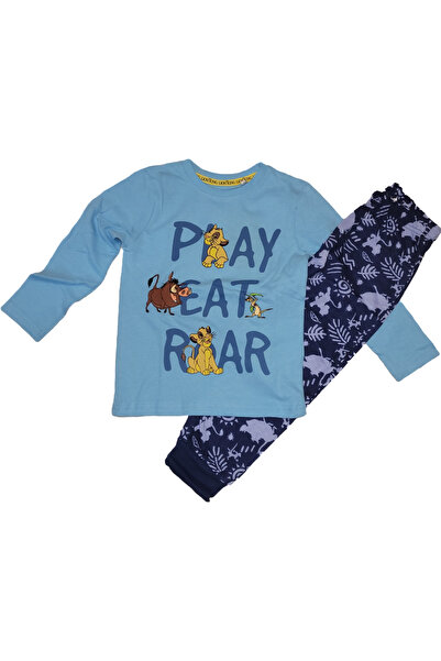 LİON KİNGS Long Sleeve Cotton Pajamas King Lion Blue 3 Years