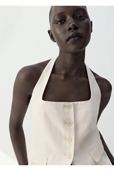 MANGO Woman Keten takım yelek