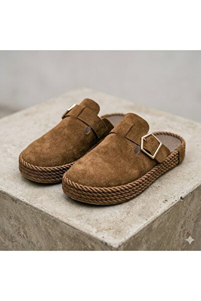 KİNDEP (Park Moda) Burnu Kapalı Kadın Terlik TABA