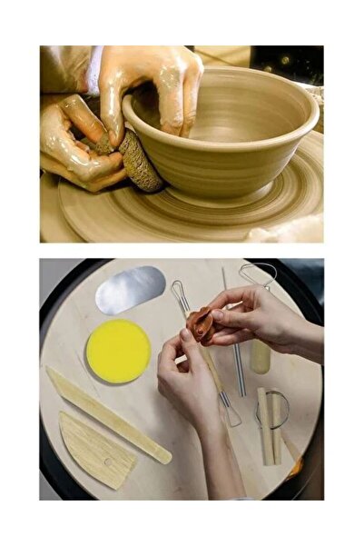 Luminoo SERAMİK,KİL VE HEYKEL ŞEKİLLENDİRME SETİ 8 PARÇA - FİL KULAĞI,DİP ALM...