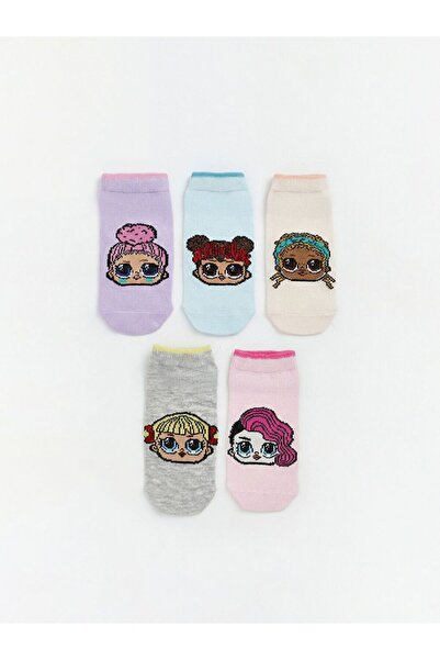 LC Waikiki Lol Printed Girls' Booties Socks 5-Pack