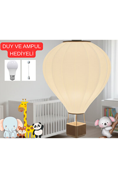 Piccomino Özel Tasarım Sıcak Hava Balonu Avize - Dekoratif Bebek Odası Aydınl...