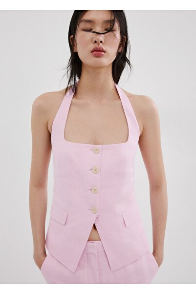 MANGO Woman Keten takım yelek