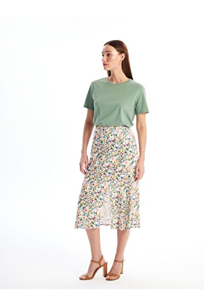 LC Waikiki Floral A-line Women's Skirt with Elastic Waist