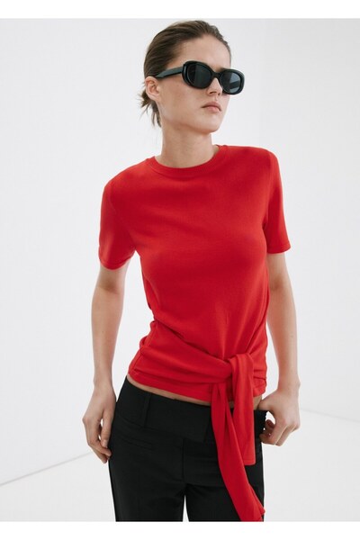 MANGO Woman Bağ detaylı kazak