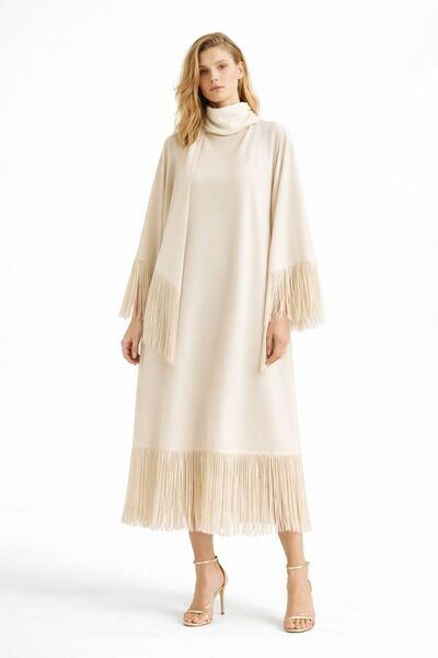 ALYEL NAKER Tassel Detailed Midi Length Casual A-Line Stylish Dress