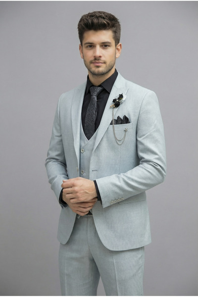 AtlasGiyim Erkek Slim Fit Yelekli Takım Elbise (2026)