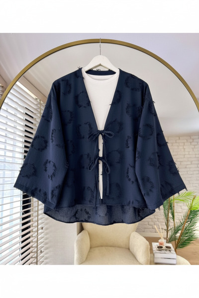 AÈC PRIVÈ Γυναικείο πουκάμισο με κορδόνια καλοκαιρινής μουσελίνας κιμονό νέας...