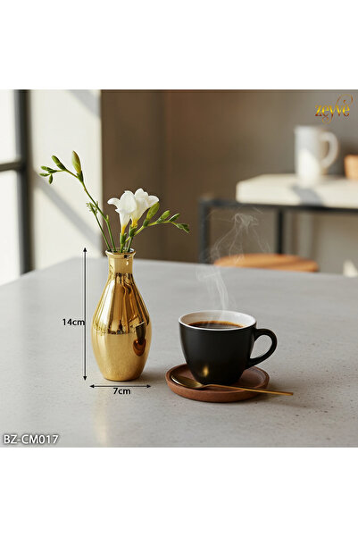 Hinora Glass with Gold Plating, Coffee Cup or Vase 7X14Cm