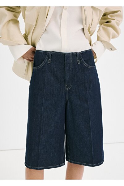 MANGO Woman Orta bel denim bermuda jort