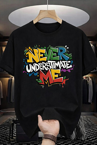 MARKATEM Ανδρικό μπλουζάκι oversized Never Underestimate Me Graphic με τύπωμα...