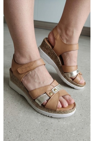 Ender Εσωτερικά και εξωτερικά Γυναικεία σανδάλια 100% Γνήσιο Δέρμα με σφήνα