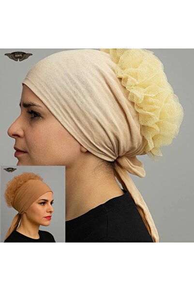 ALDAIYR قطعتان من قبعات الحجاب المزينة بالكشكشة