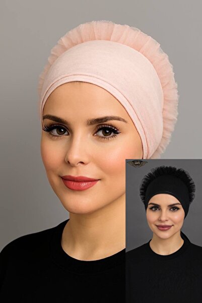 ALDAIYR قطعتان من قبعات الحجاب المزينة بالكشكشة