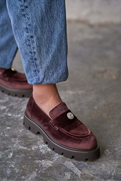 PELİN'İN AYAKKABILARI CUTEJ KAHVE KADİFE MAKOSEN