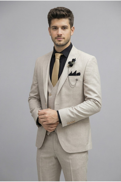 AtlasGiyim Erkek Slim Fit Yelekli Takım Elbise (2026)