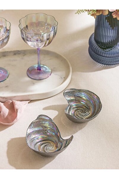 LC Waikiki LCW HOME Gri Deniz Kabuğu Figürlü Çerezlik 2'li 13 Cm