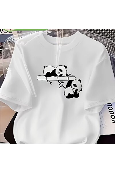 Vordevia Μπλουζάκι Koala με τύπωμα White oversized Unisex Basic Comfortable F...