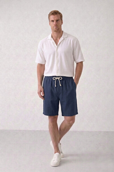 OXVİN Muške bež muslin Lan kratke hlače 100% pamuk leđa Sa džepovima potpuno ...