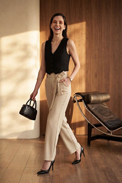 Hiccup My Fashion High Waist Wide Leg Pants, Pack of Belt