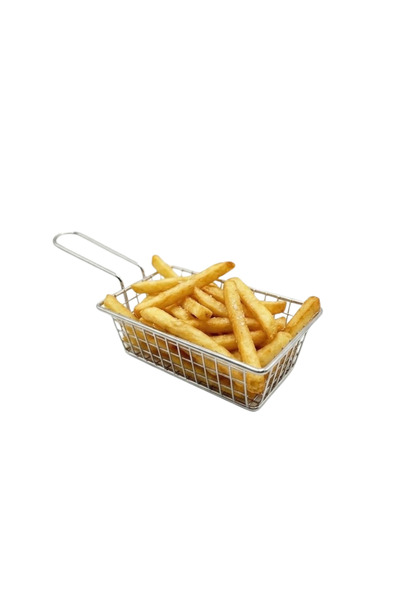 mawfoor Rectangular steel basket for serving potatoes and fried foods with a ...