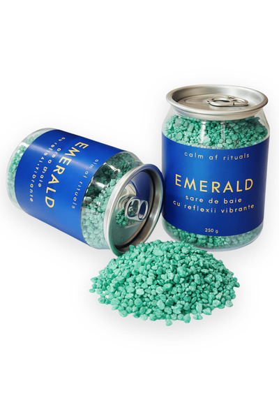 Calm AF Rituals Χρωματιστό Άλας Μπάνιου σε Κουτί, "Emerald" με Λάμψη (Εφέ Μαρ...