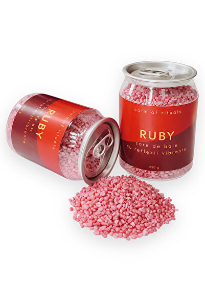 Calm AF Rituals Χρωματιστό Άλας Μπάνιου σε Κουτί, "Ruby" με Λάμψη (Εφέ Μαργαρ...