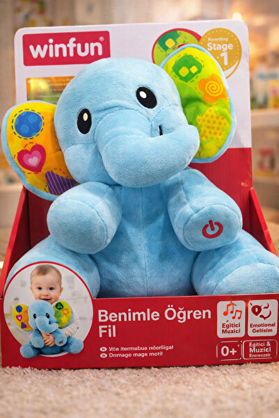 WINFUN Kafasını Sallayan Işıklı Melodili Eğlenceli Fil Oyuncak – Sesli Butonl...