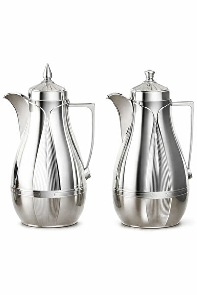 Urbanza Set of 2 Luxury Stainless Steel Arabic Coffee & Tea Pots with Lid Ele...