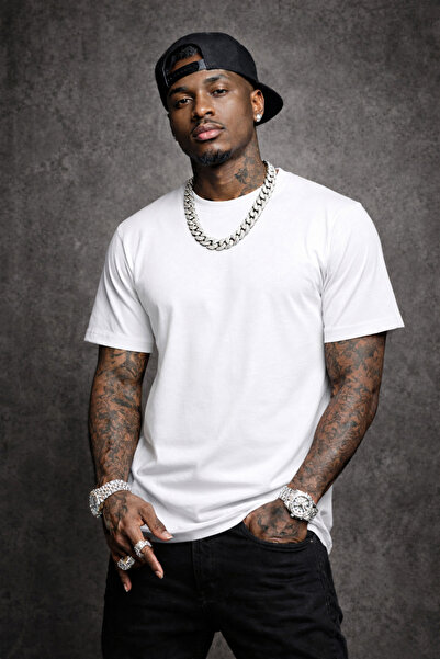 lovver Tricou negru basic simplu, unisex, pachet de bumbac 100% bucăți, calit...