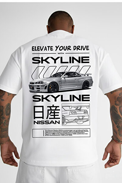VEK Μπλουζάκι Skyline R34 oversized – Μπλουζάκι JDM Car με τύπωμα Streetwear ...