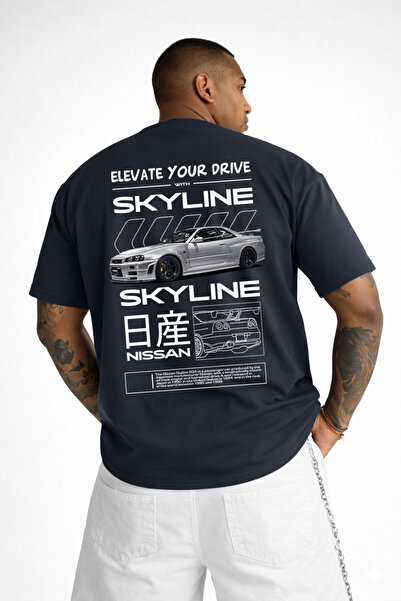 VEK Μπλουζάκι Skyline R34 oversized – Μπλουζάκι JDM Car με τύπωμα Streetwear ...